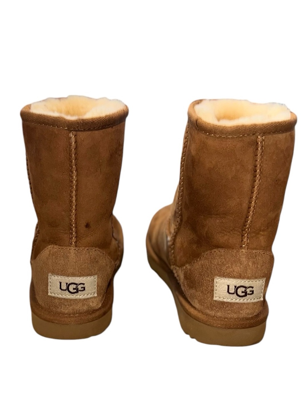 UGG Classic II Chestnut Sheepskin Boots Kids Size 1 Youth EU 32 Genuine Suede - Picture 7 of 9